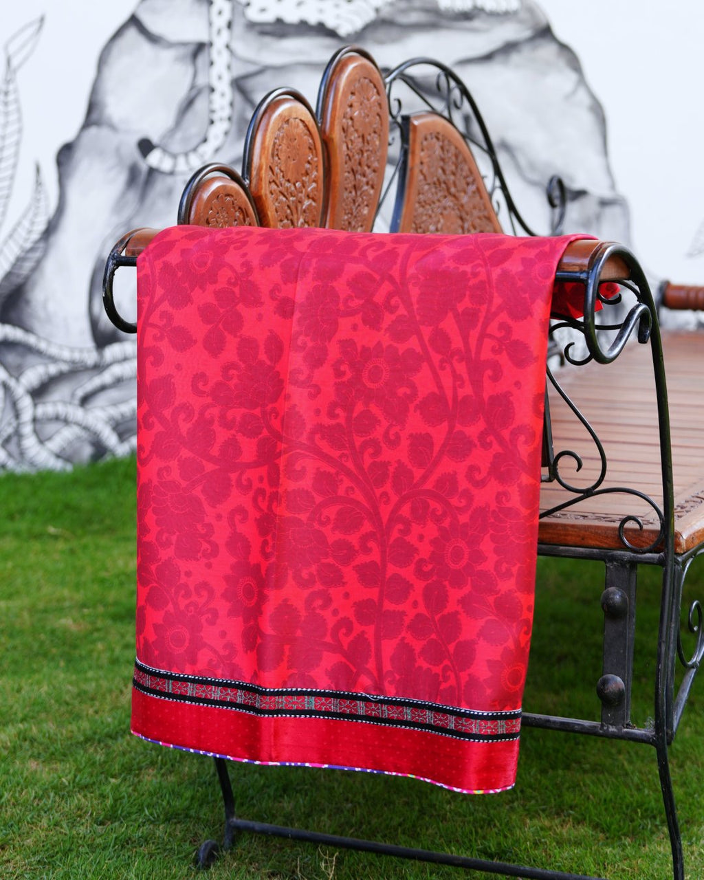 Pink Handwoven Cotton Embroidered Lehenga