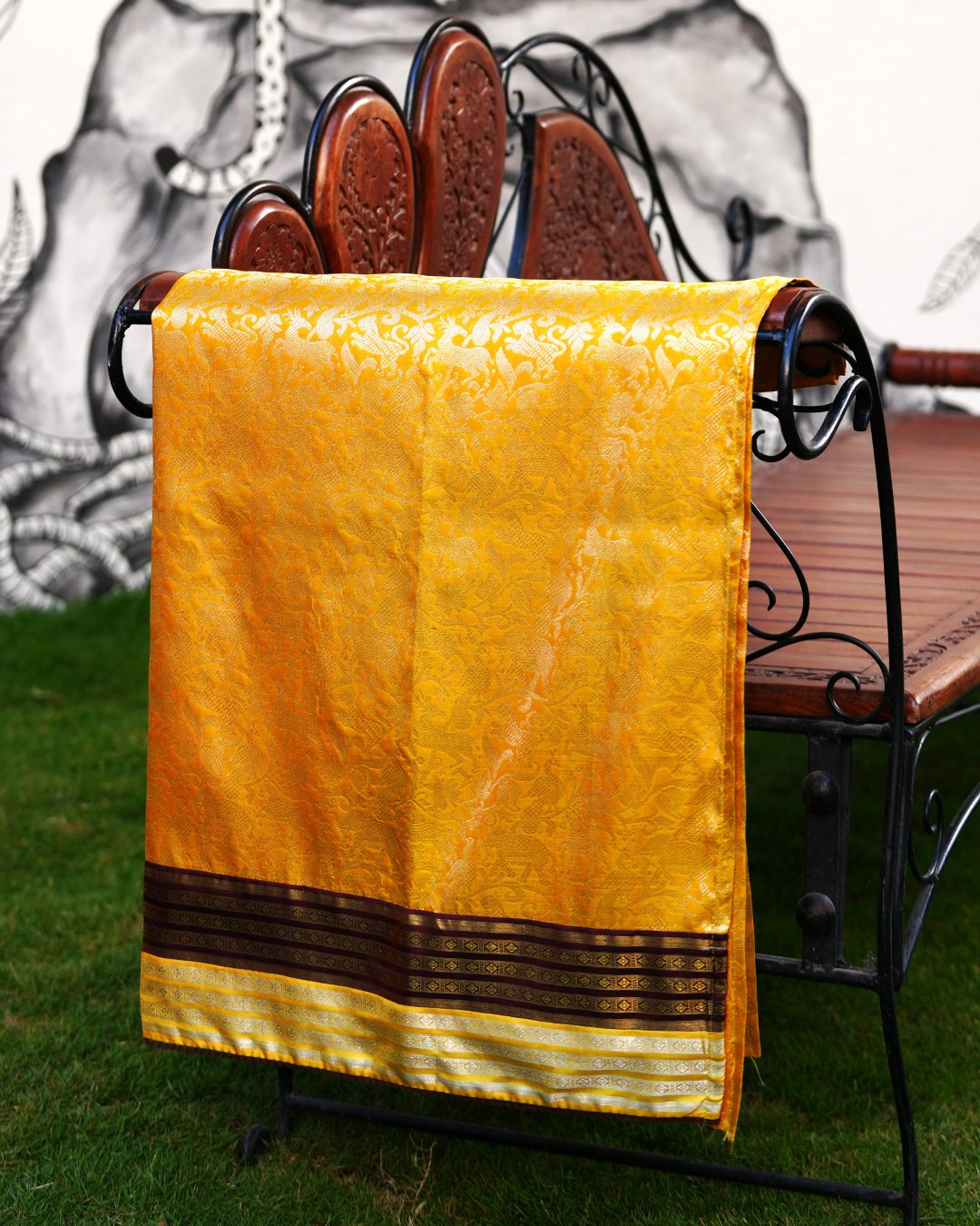 White Handwoven Kota Jamdani Lehenga