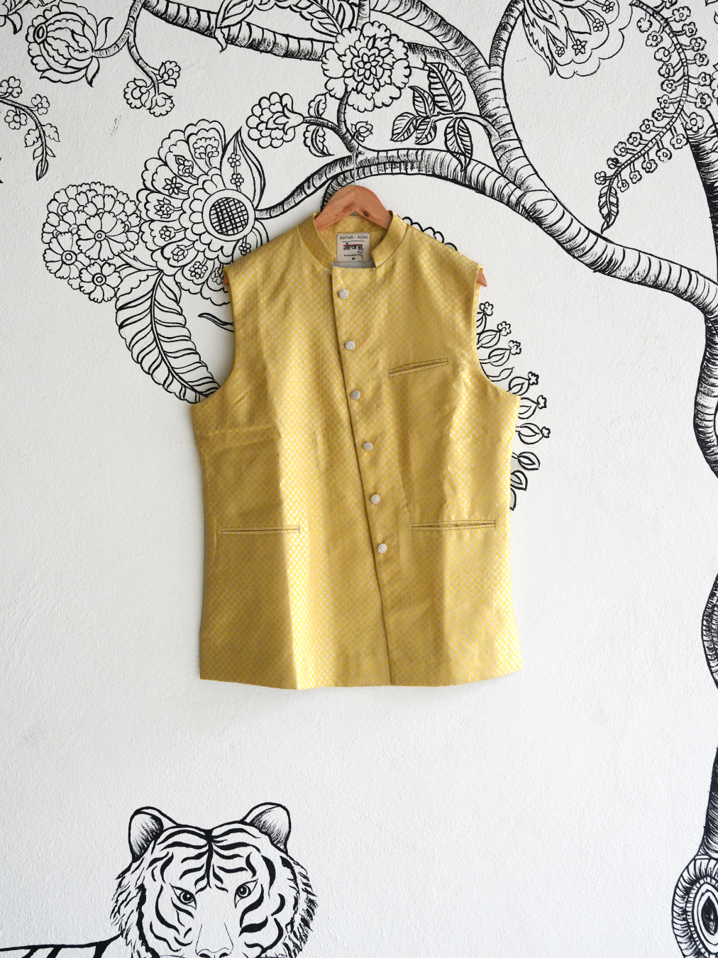 Yellow Handwoven Silk Bandi