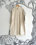 White Handwoven Tussar Jamdani Sherwani