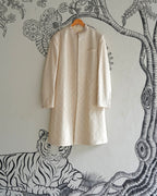White Handwoven Matka Katha Embroidery Sherwani