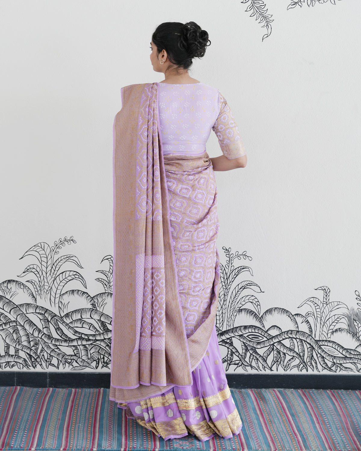 Purple Handwoven Banaras Georgette Lehenga