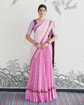 Pink Handwoven Banarasi Silk Georgette Lehenga