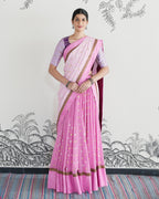 Pink Handwoven Banarasi Silk Georgette Lehenga