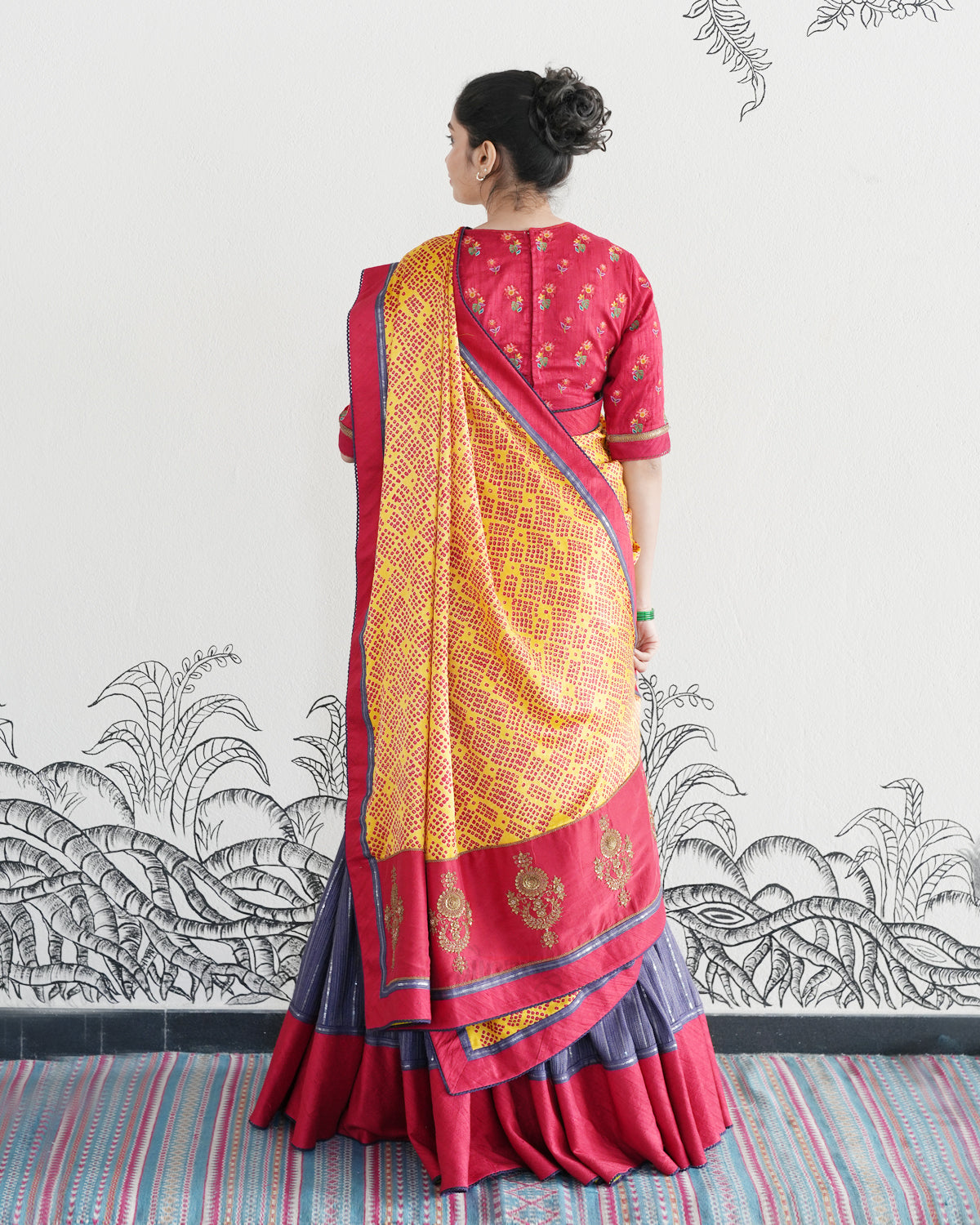 Purple Handwoven Tussar Silk Lehenga