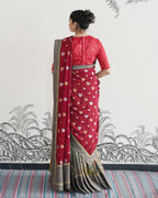 Green Handwoven Kalamkari Chiffon Lehenga