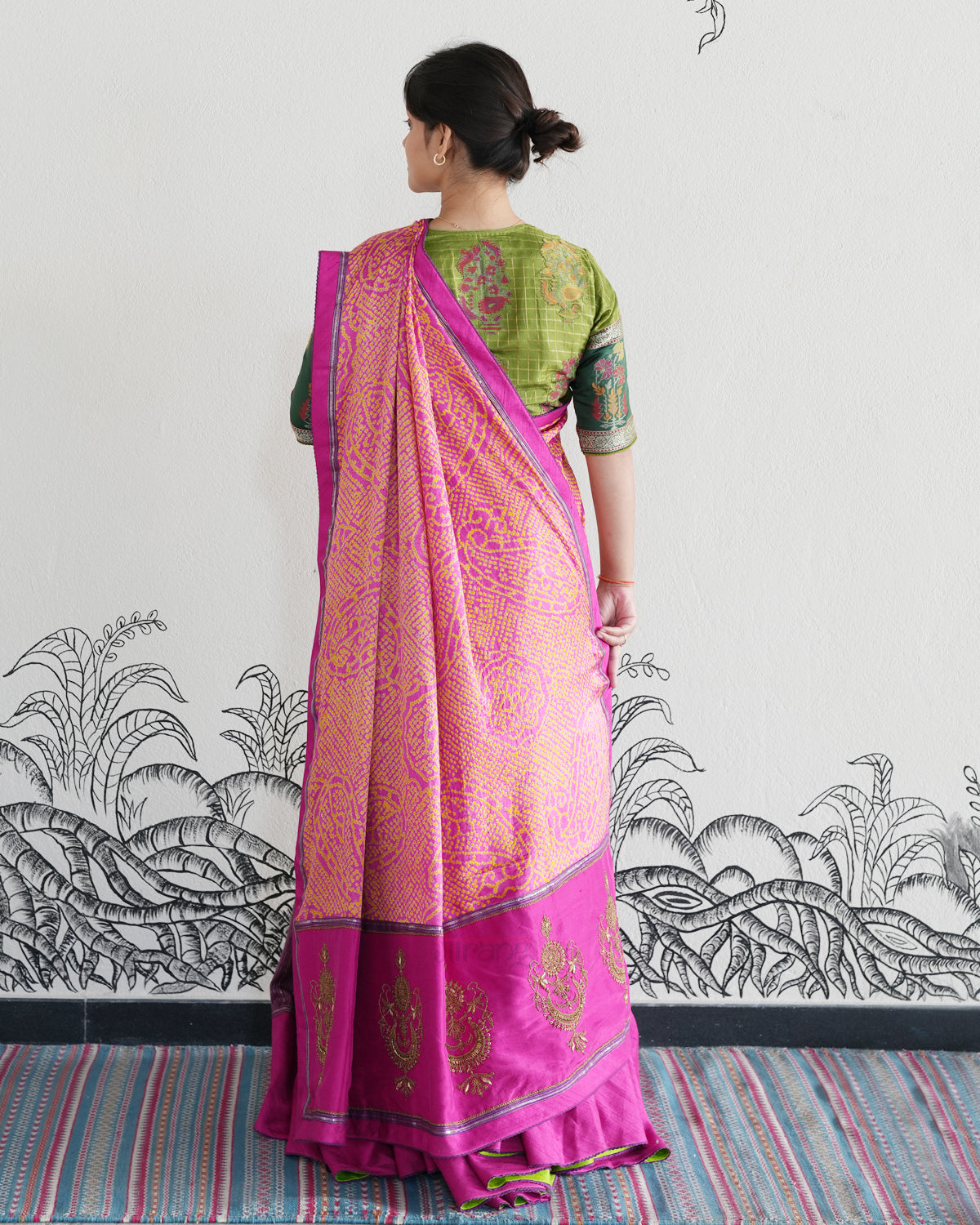 Purple Handwoven Tussar Silk Lehenga