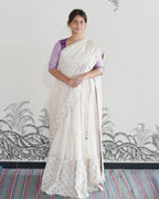 Off White Handwoven Kota Tussar Lehenga