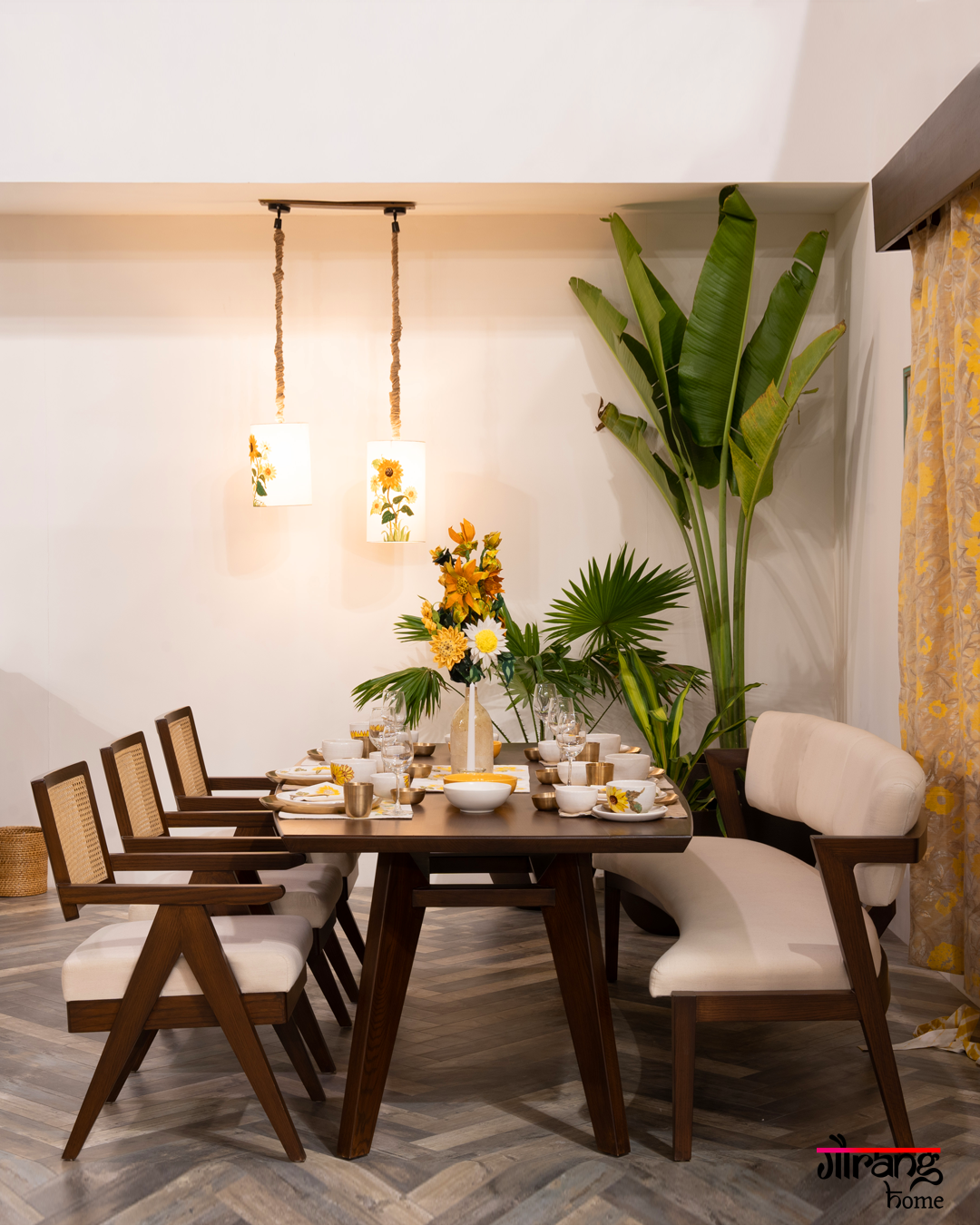 Oak Wood Dining Table Set