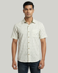 White Handwoven Khadi Checks Shirt