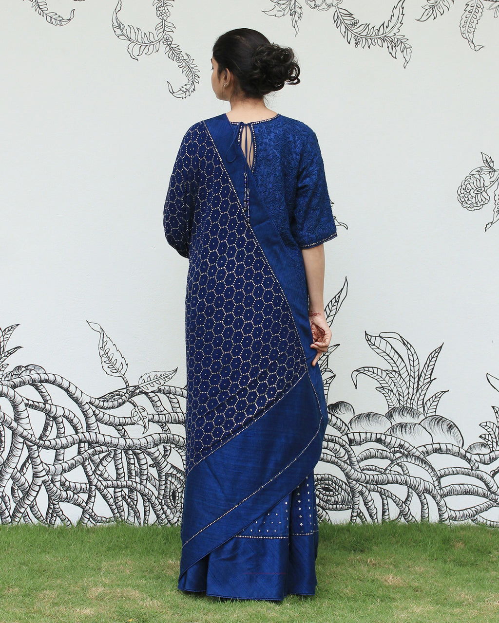 Blue Chikankari Sharara Set