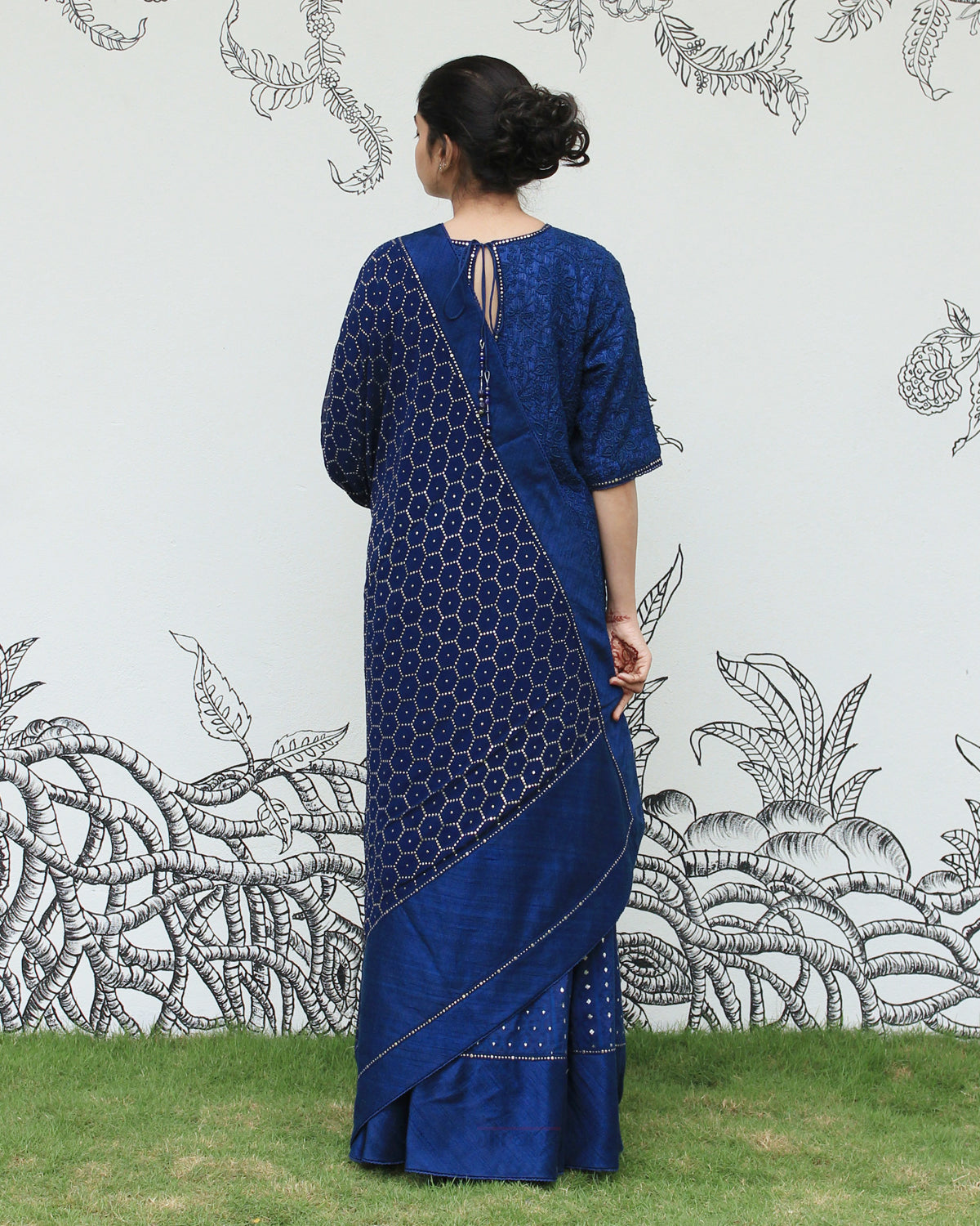 Blue Chikankari Sharara Set