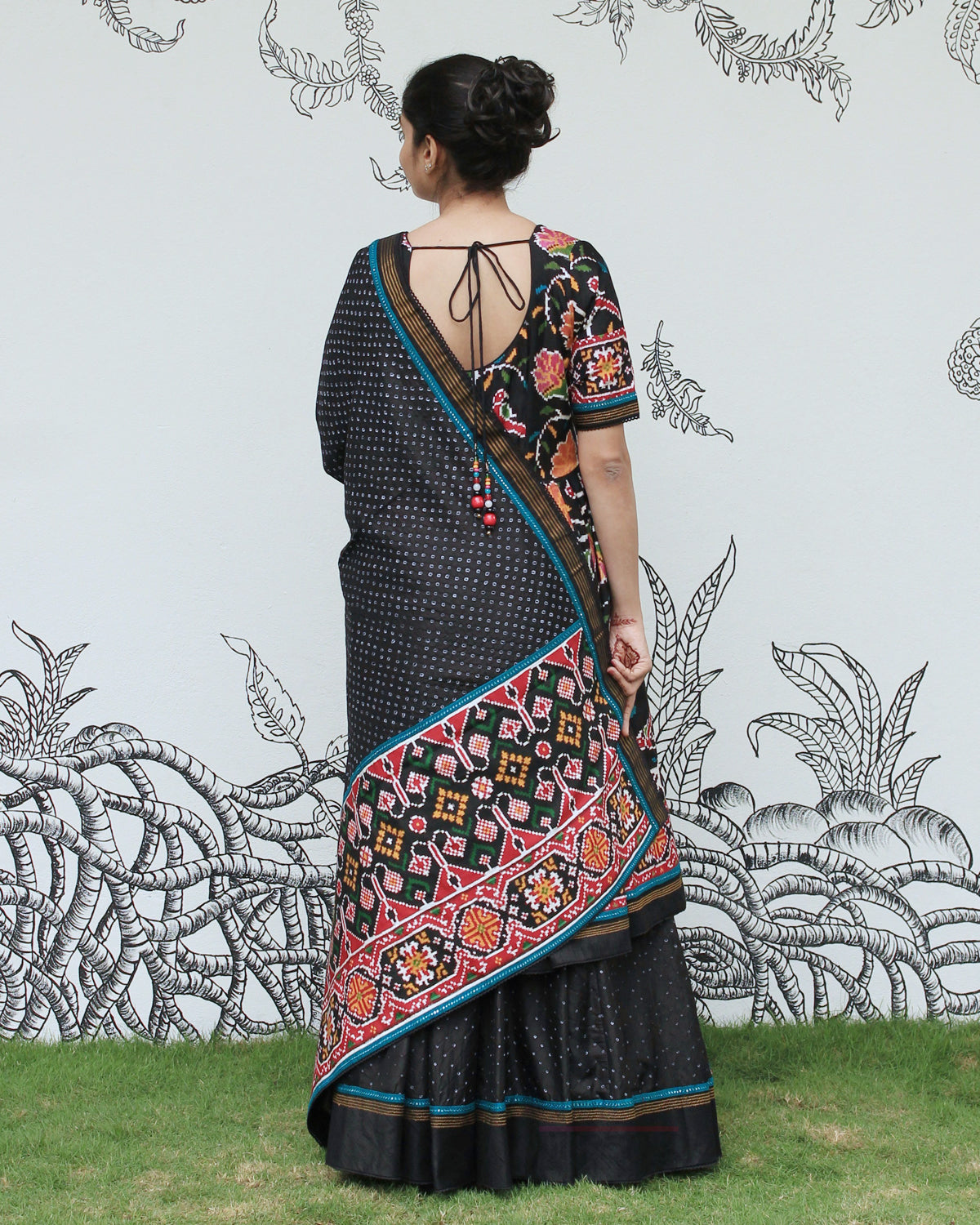 Black Patan Patola Sharara Set