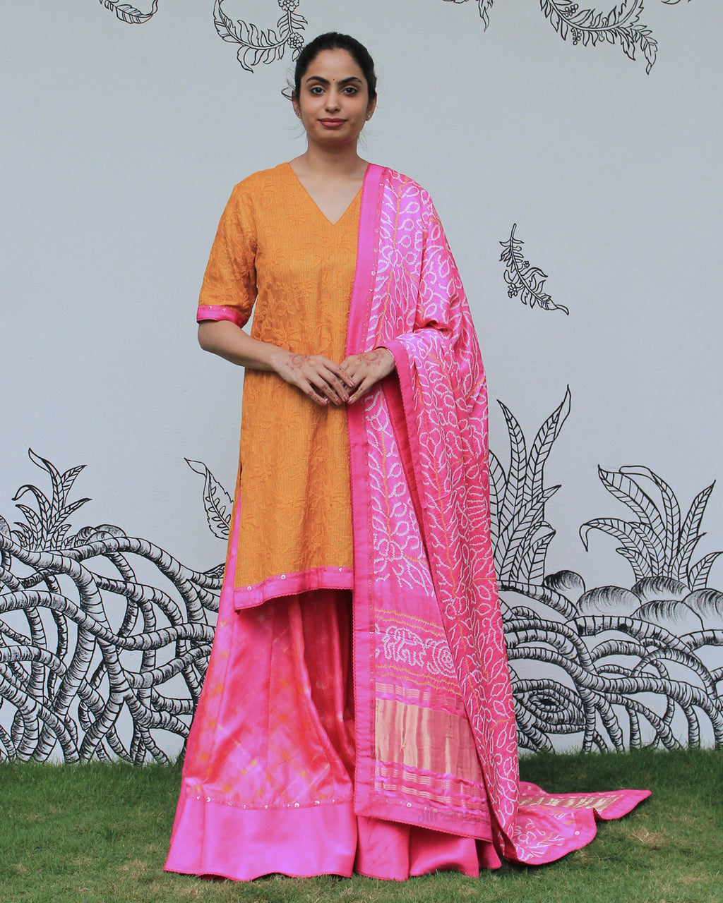 Yellow Chikankari Sharara Set