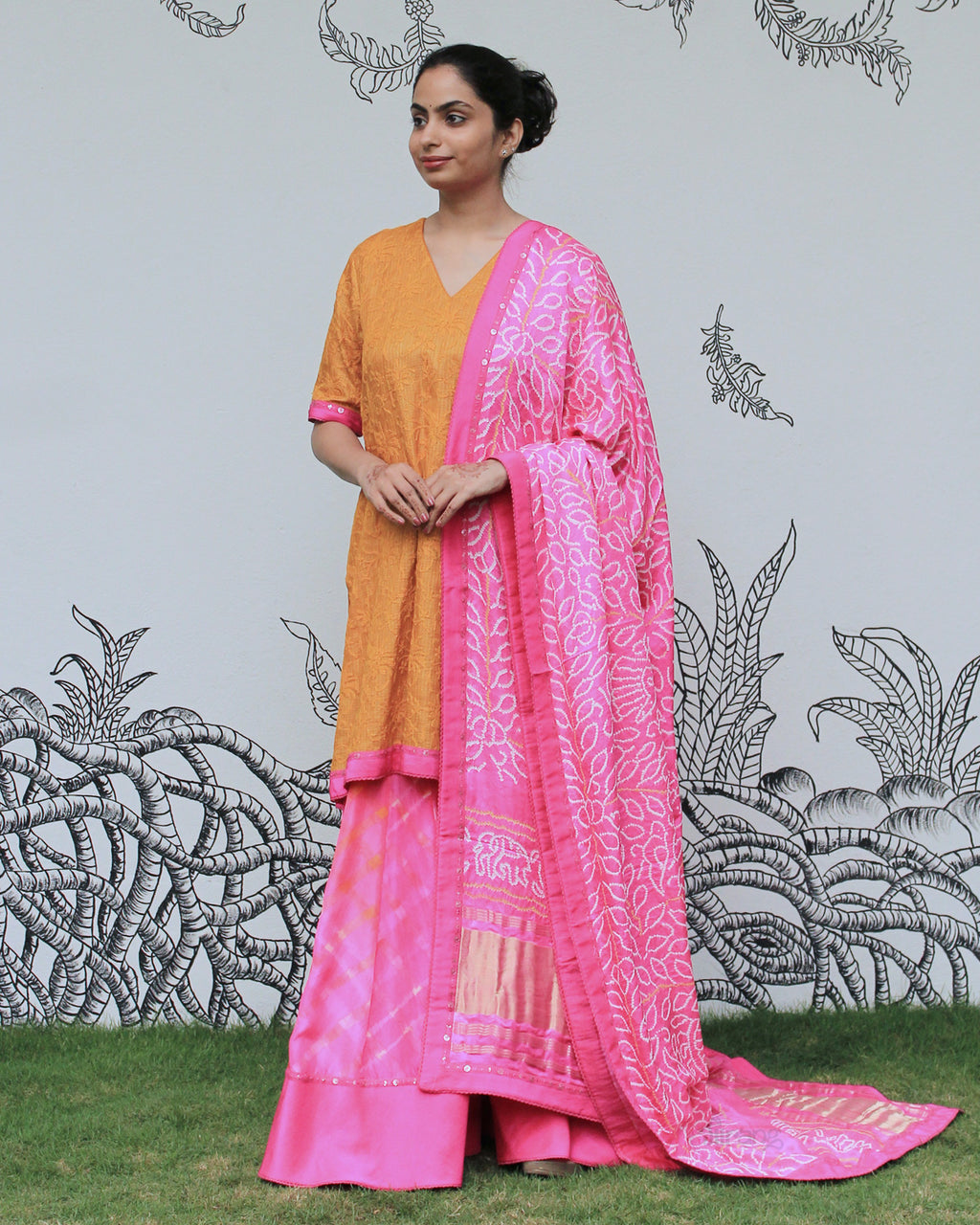 Yellow Chikankari Sharara Set
