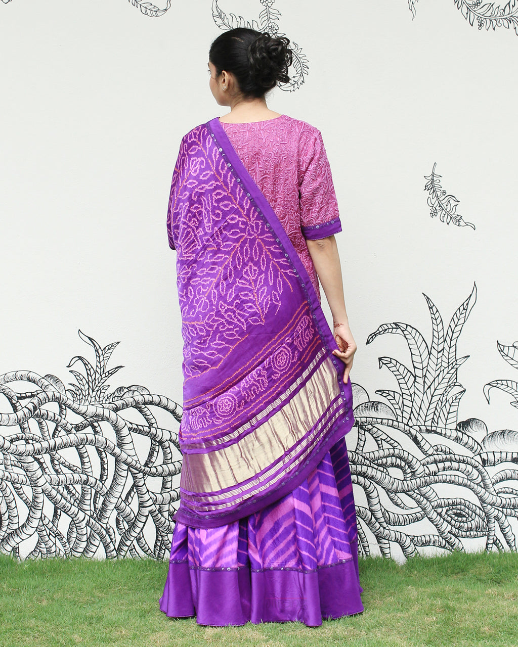 Purple Chikankari Sharara Set