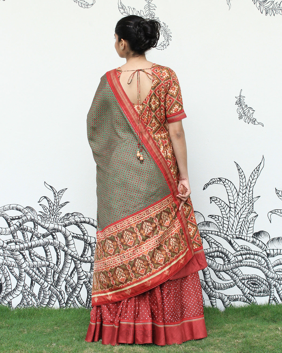 Red Patan Patola Sharara Set