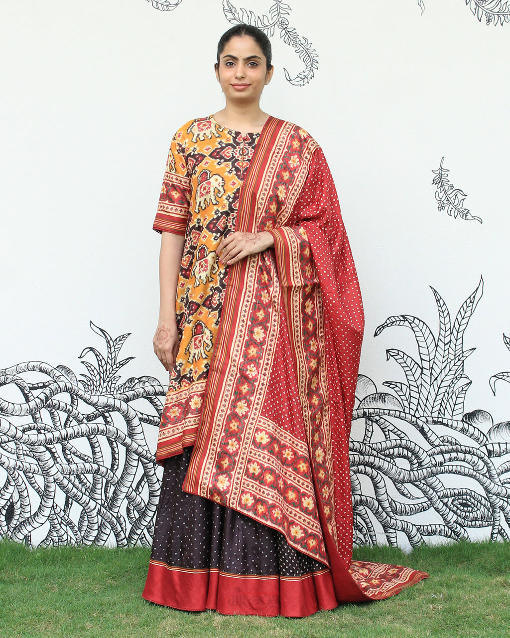 Yellow Patan Patola Sharara Set