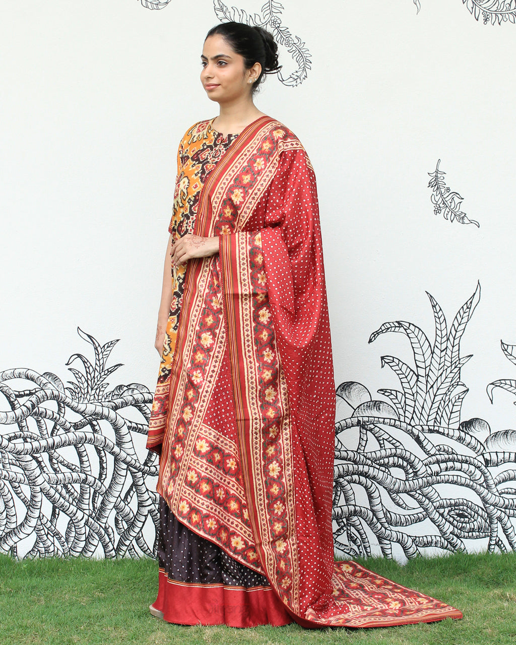 Yellow Patan Patola Sharara Set