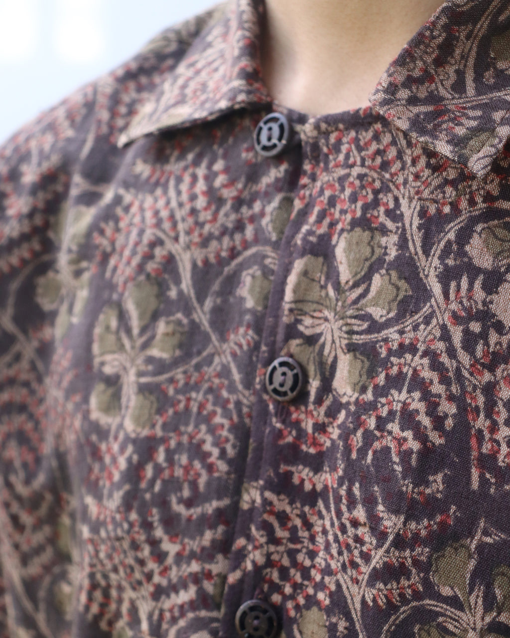 Brown Handwoven Kalamkari Khadi Shirt
