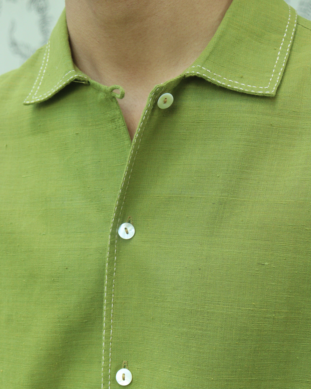Green Handwoven Khadi Shirt
