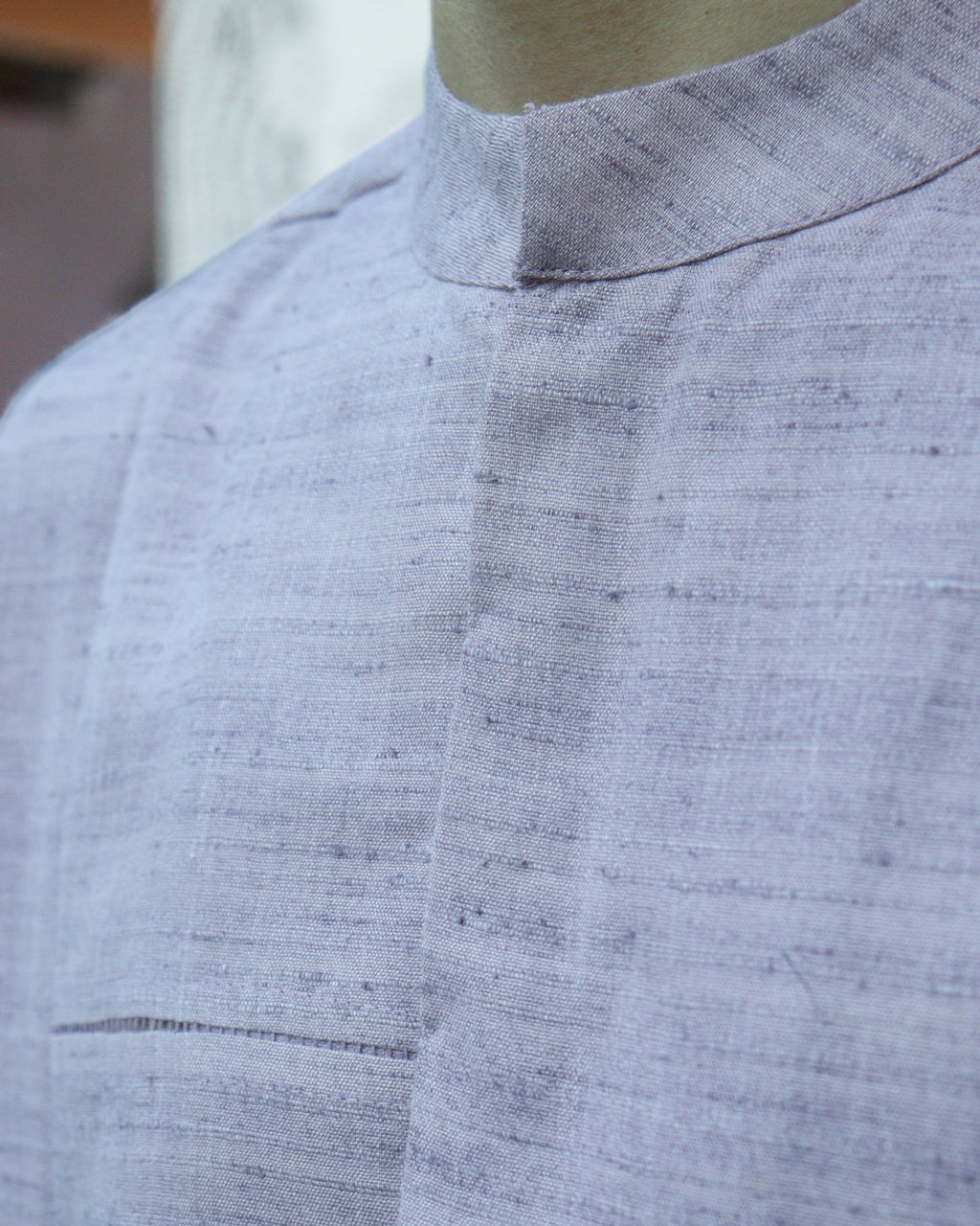 Mauve Handwoven Matka Silk Short Kurta