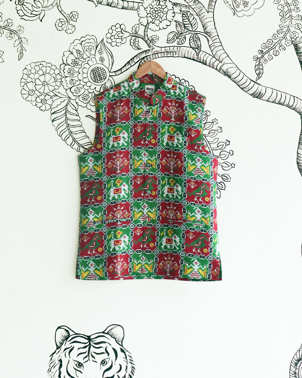 Green Handwoven Patan Patola Bandi