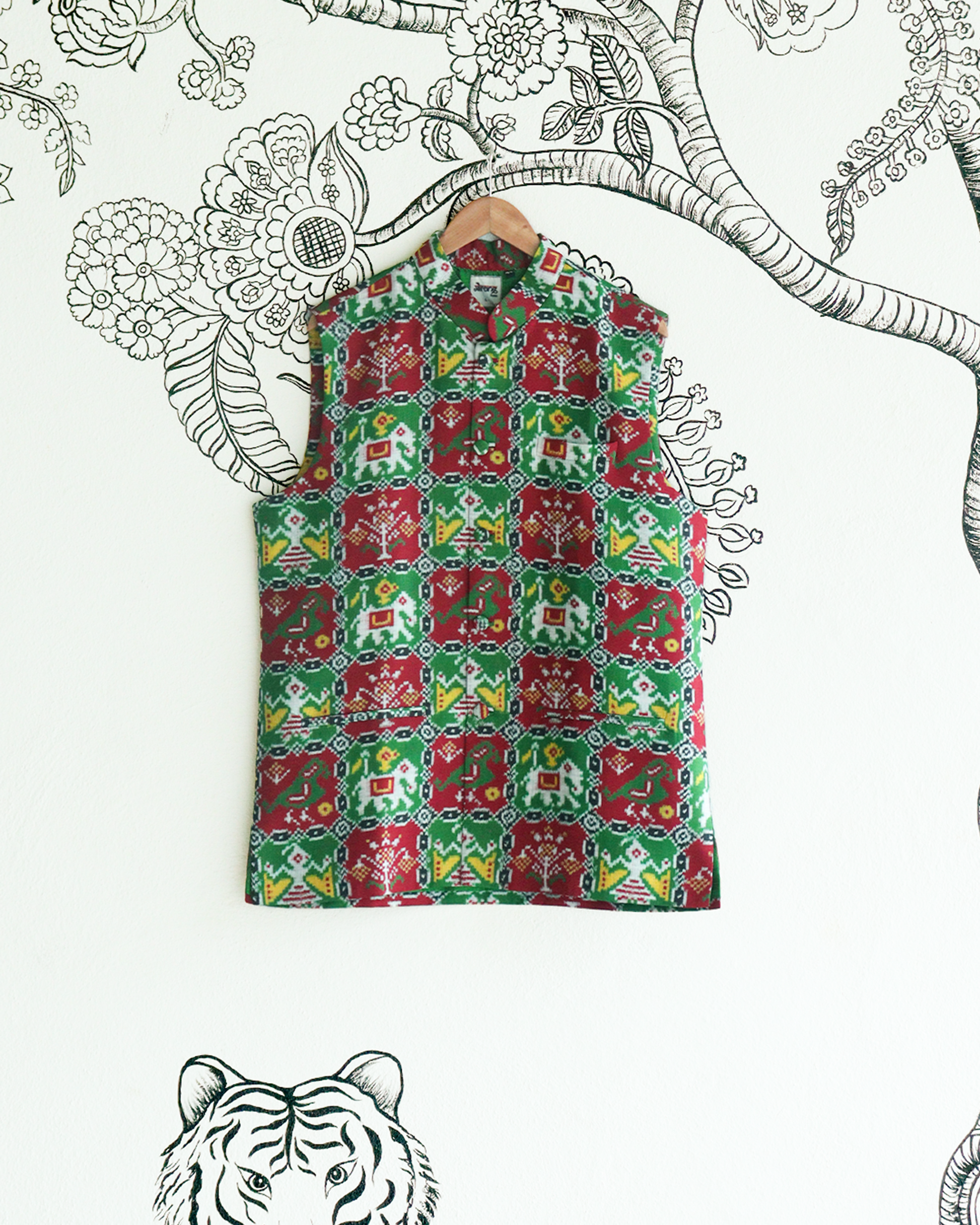 Green Handwoven Patan Patola Bandi