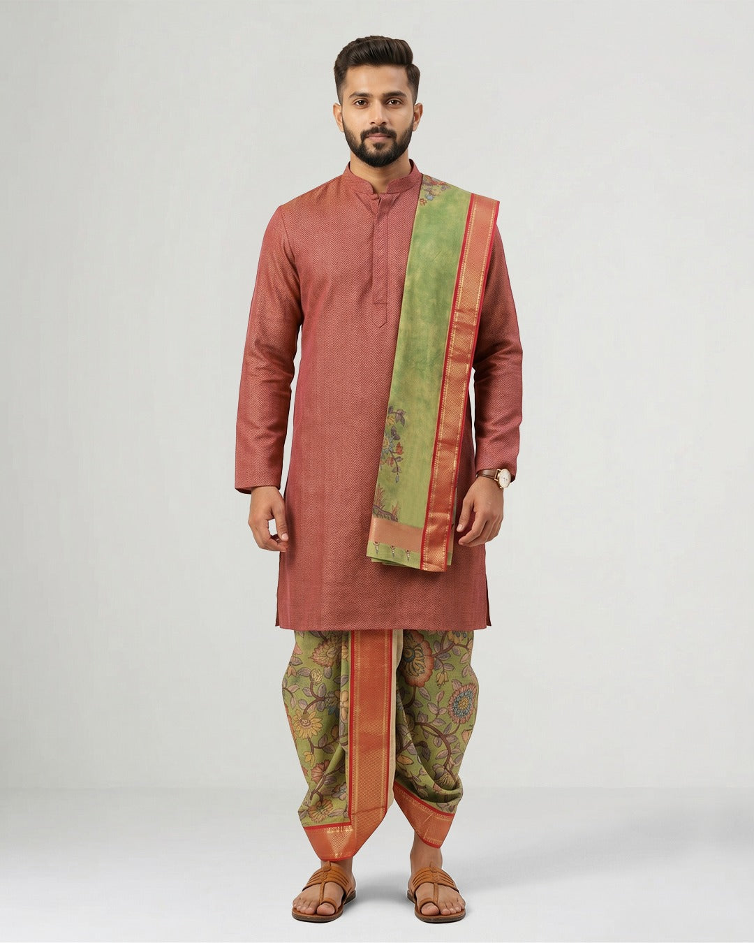 Handpainted Kalamkari Dhoti Kurta Set