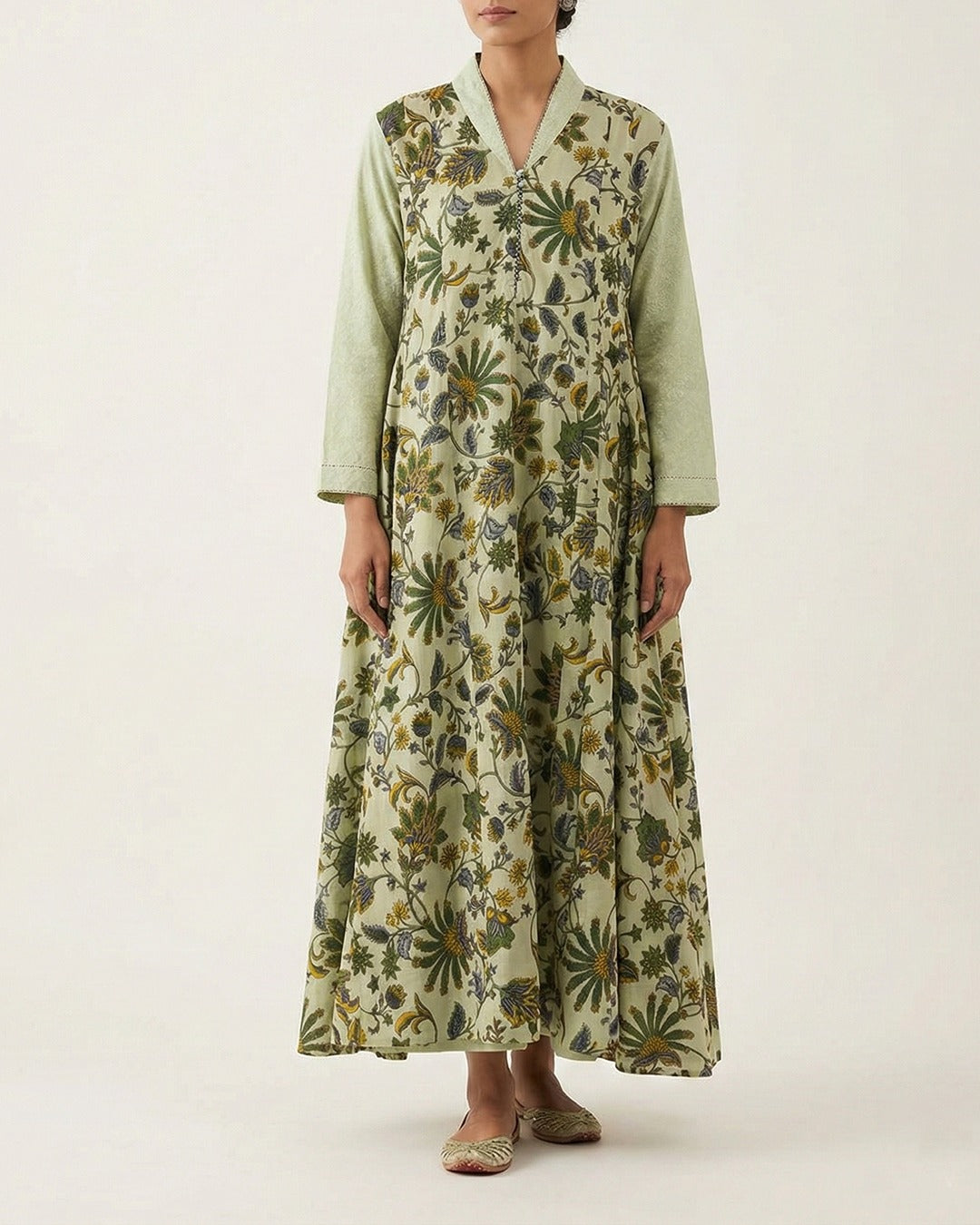 Green Handwoven Fine Khadi Kurta