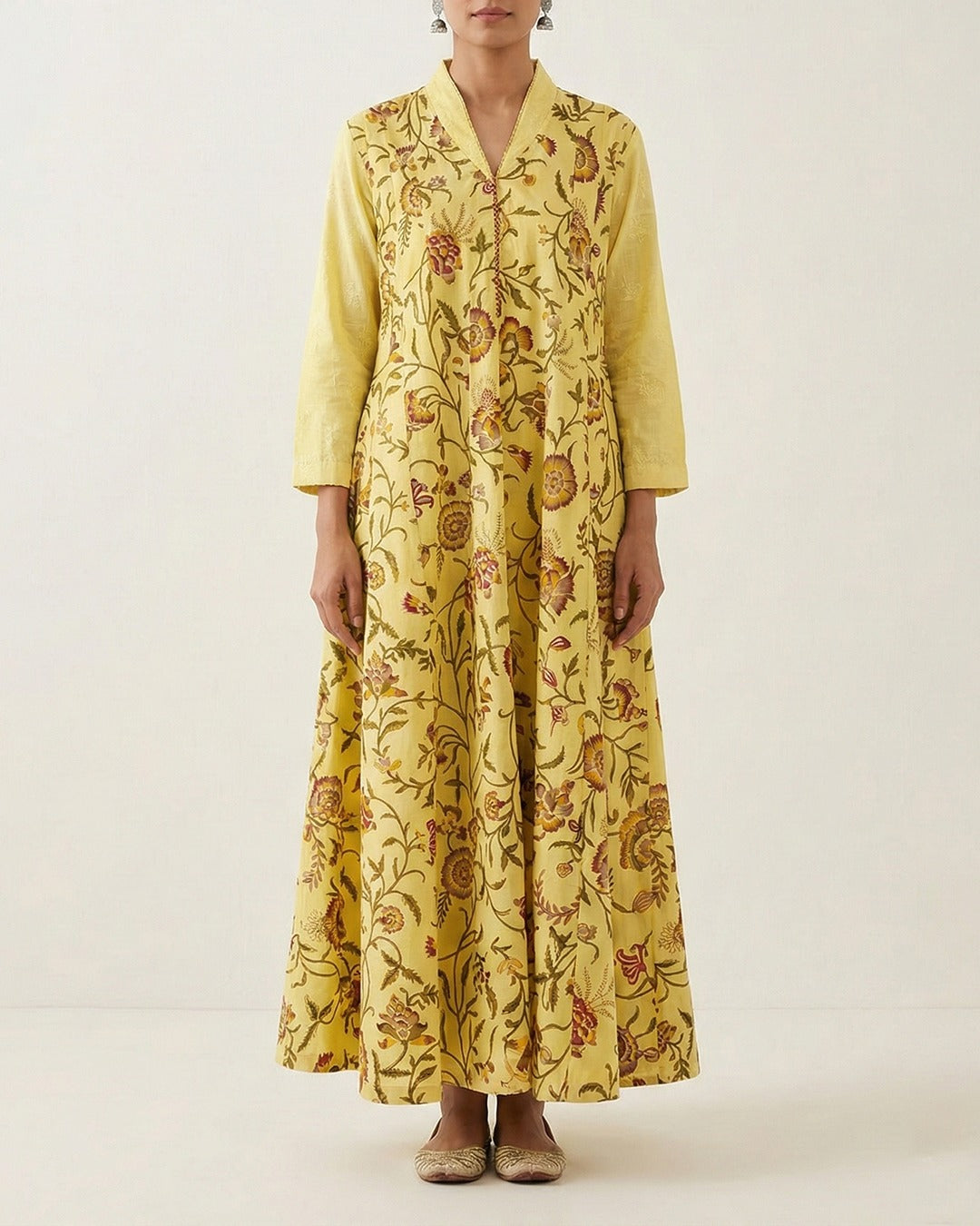 Yellow Handwoven Fine Khadi Kurta