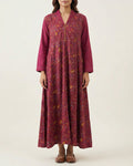 Red Handwoven Fine Khadi Kurta