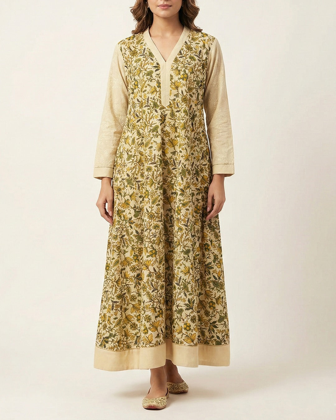 Yellow Handwoven Fine Khadi Kurta