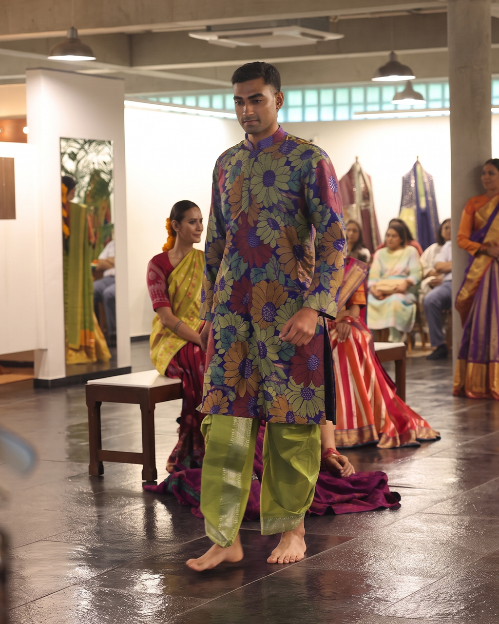 Handwoven Uppada Silk Jamdani Kurta Set