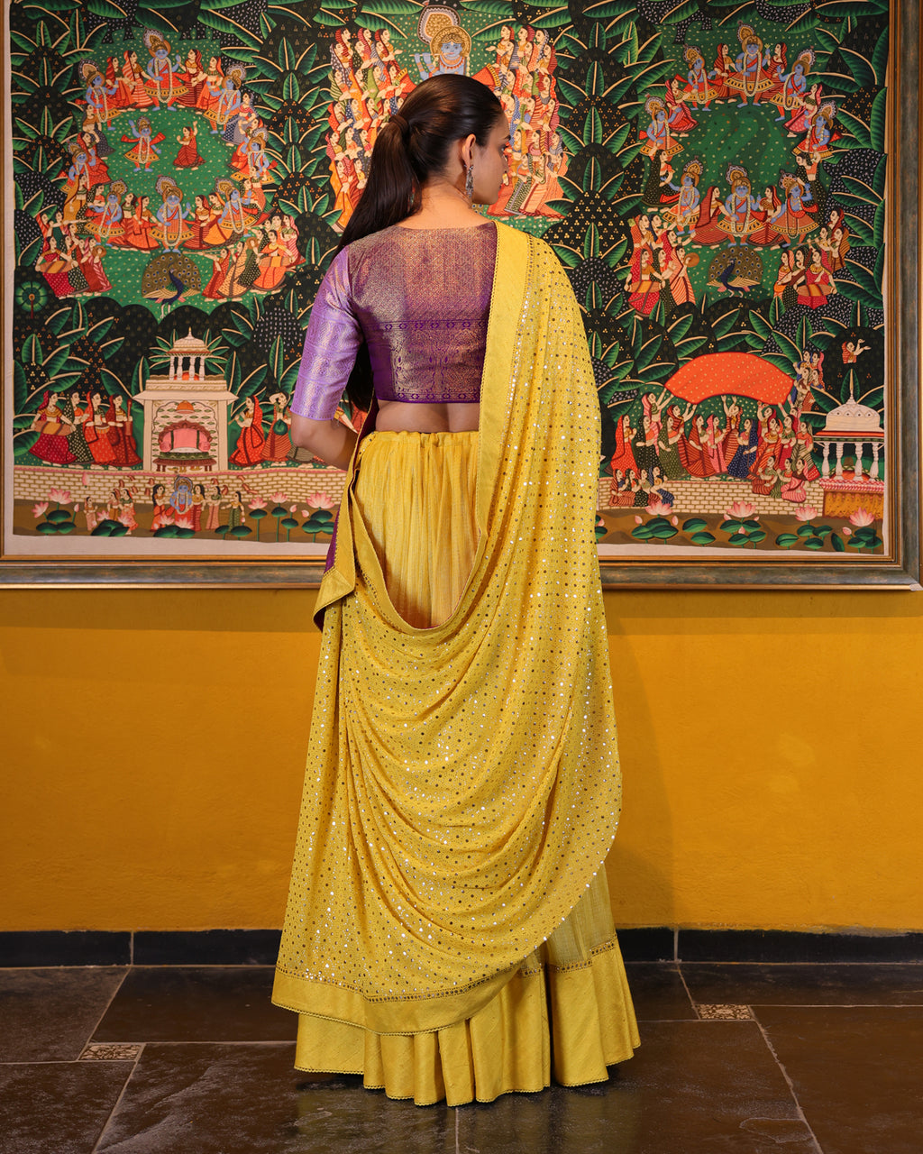 Yellow Handwoven Kota Lehenga