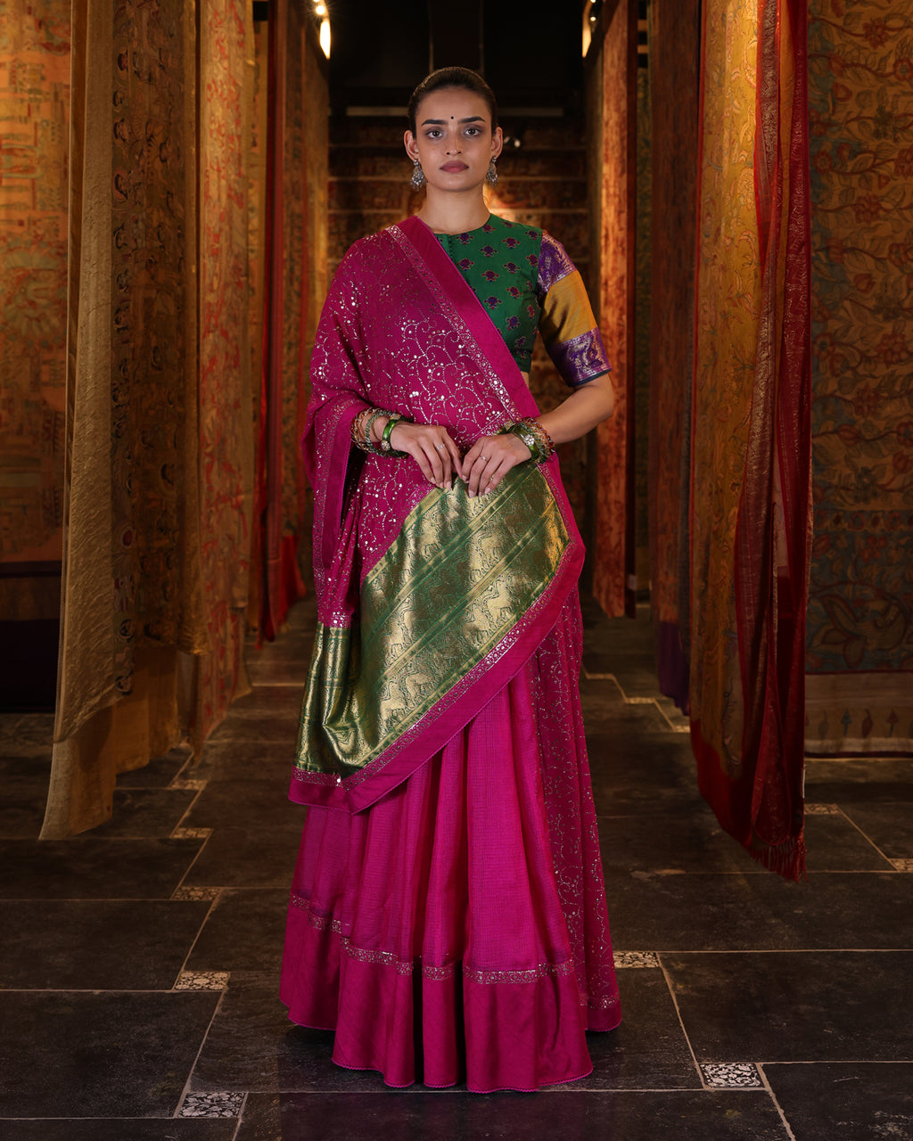 Rani Pink Handwoven Kota Lehenga