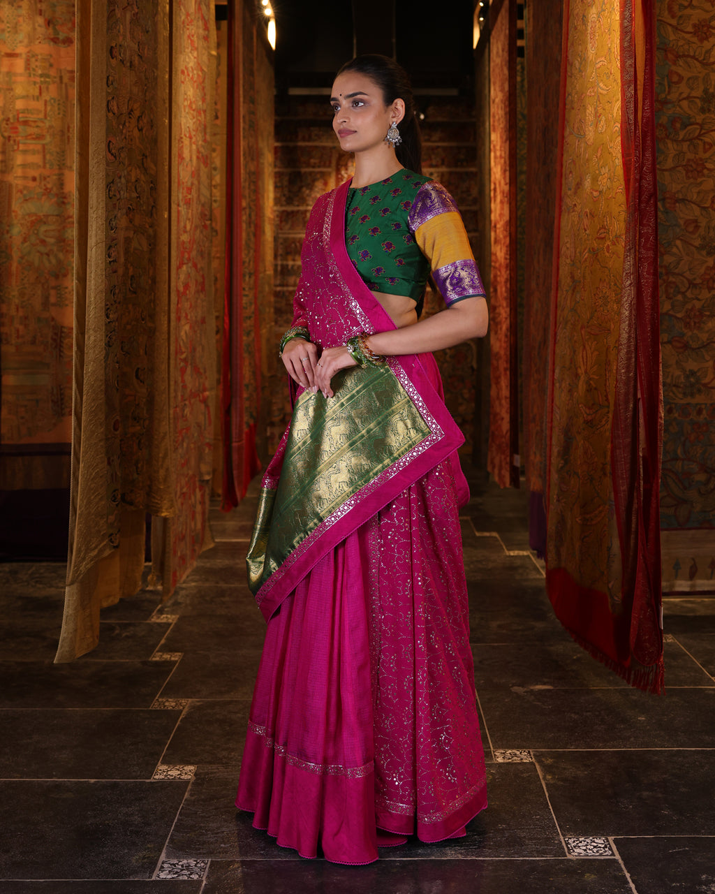 Rani Pink Handwoven Kota Lehenga