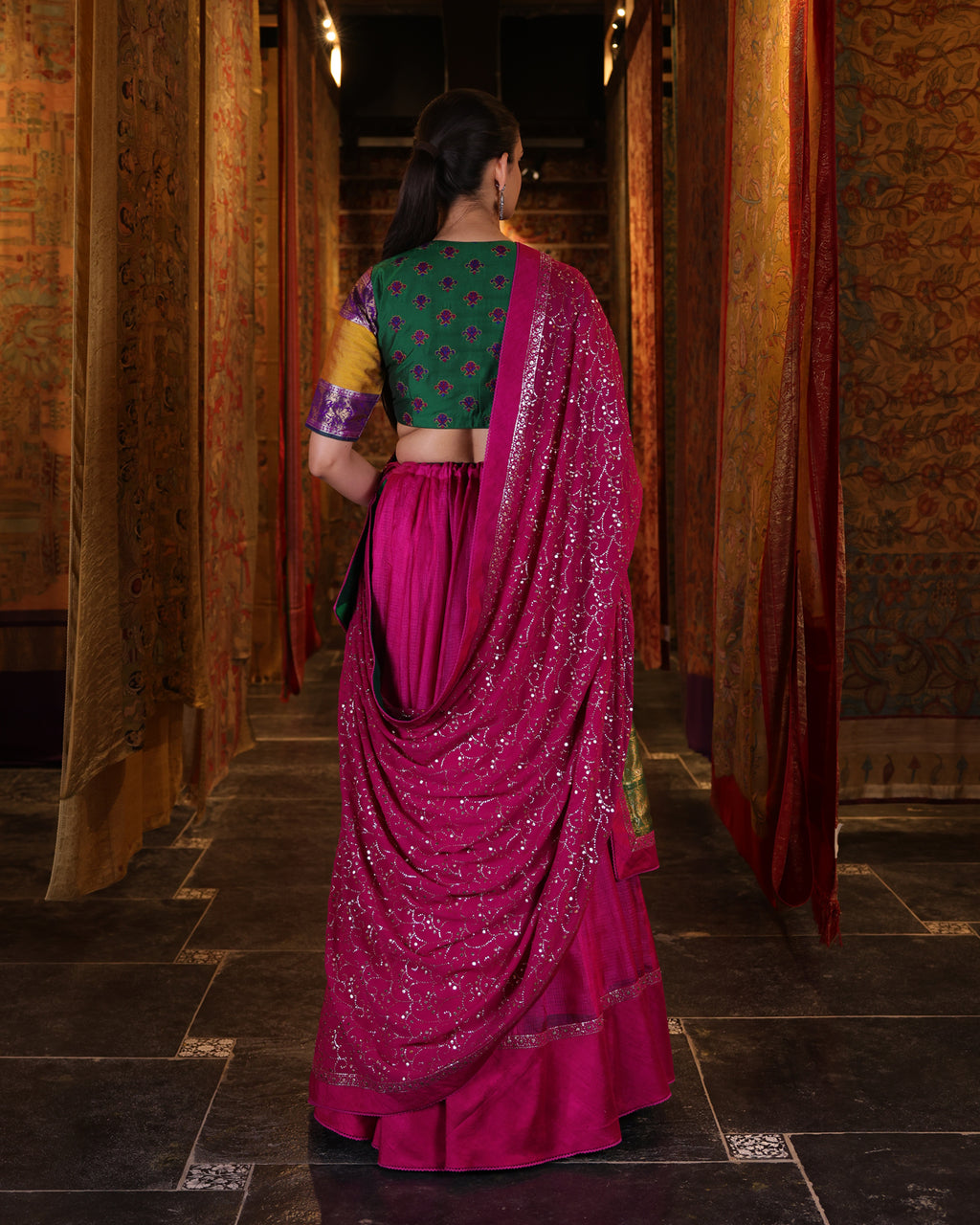 Rani Pink Handwoven Kota Lehenga