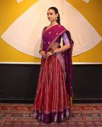 Red Handwoven Chanderi Silk Lehenga
