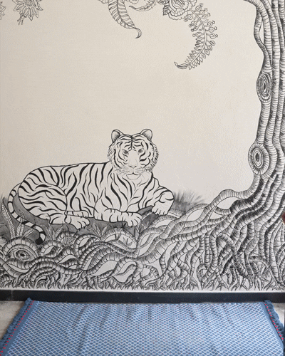 Indigo Handwoven Silk Double Ikat Lehenga